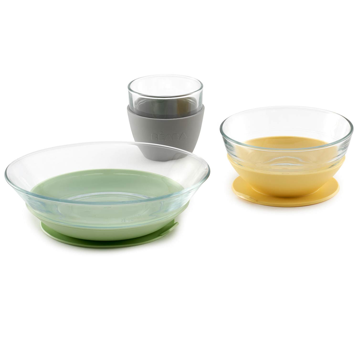 Beaba - Coffret repas verre Duralex JAUNE Béaba