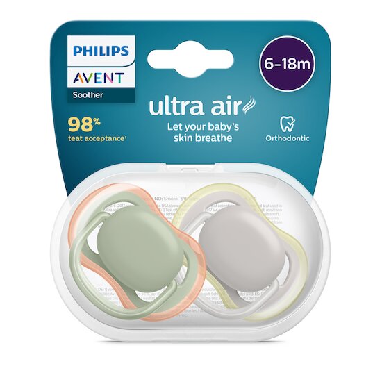 Philips Avent Sucette ultra air Orange 6-18 mois