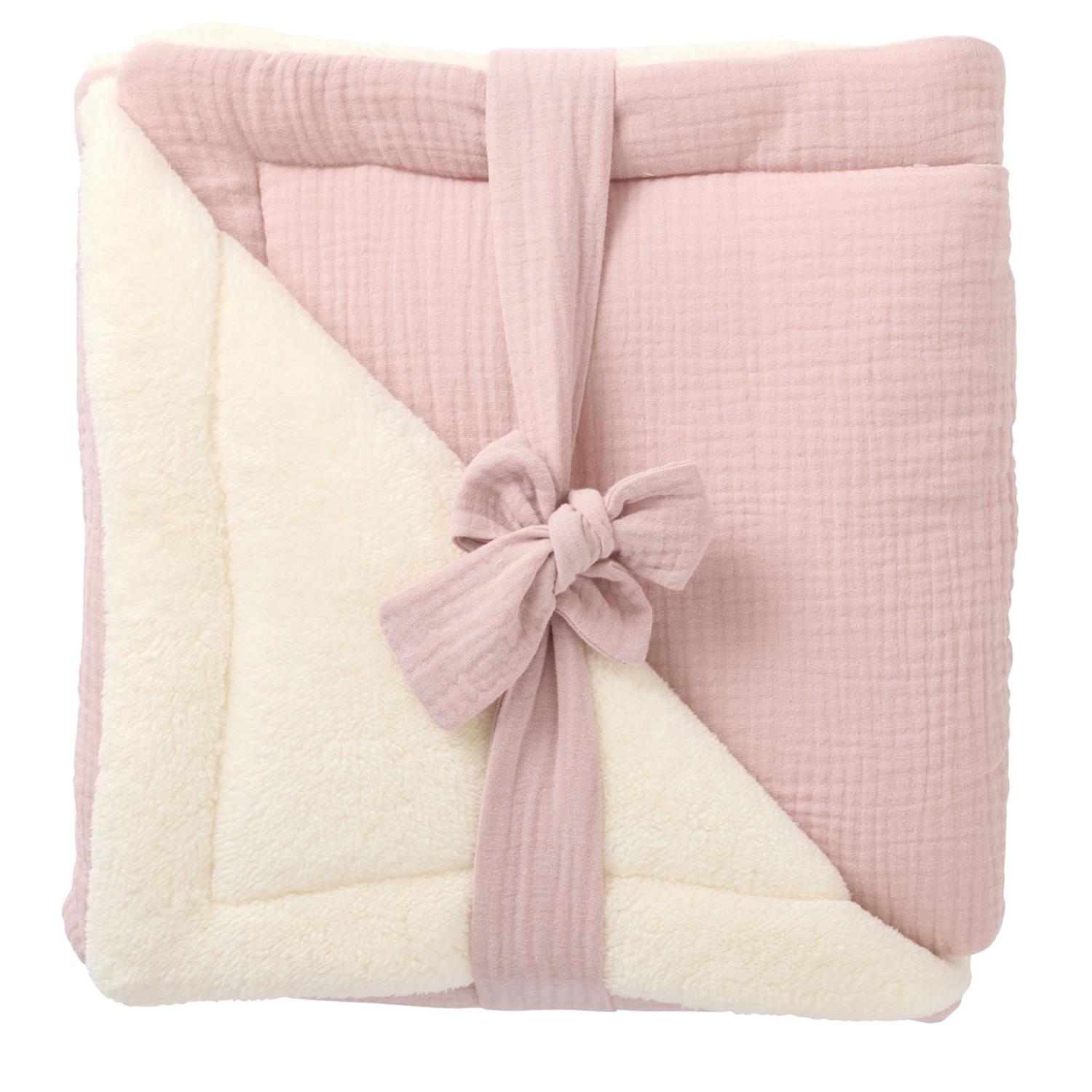 Couverture peluche gaze & microfibre Mix&Match ROSE BB&Co