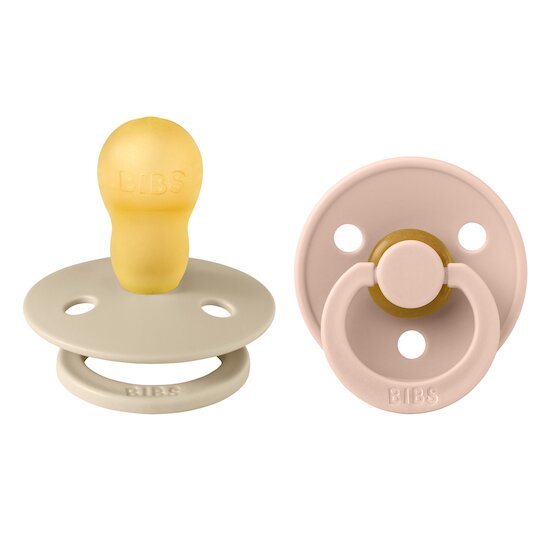 BIBS Tétines Colour 2 Pack Caoutchouc naturel Vanilla/Iron 18 mois+