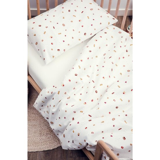 Kadolis Housse de couette Coton Bio bébé Gourmandises Multicolore 