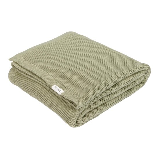 Little Dutch Couverture de berceau tricotée Pure Olive 70x100 cm