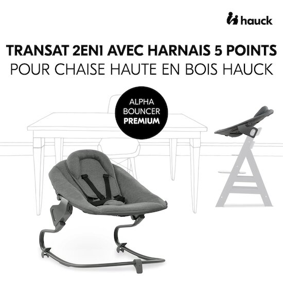 Hauck Transat Alpha Bouncer Premium Dark Grey  Hauck Transat Alpha Bouncer Premium Dark Grey