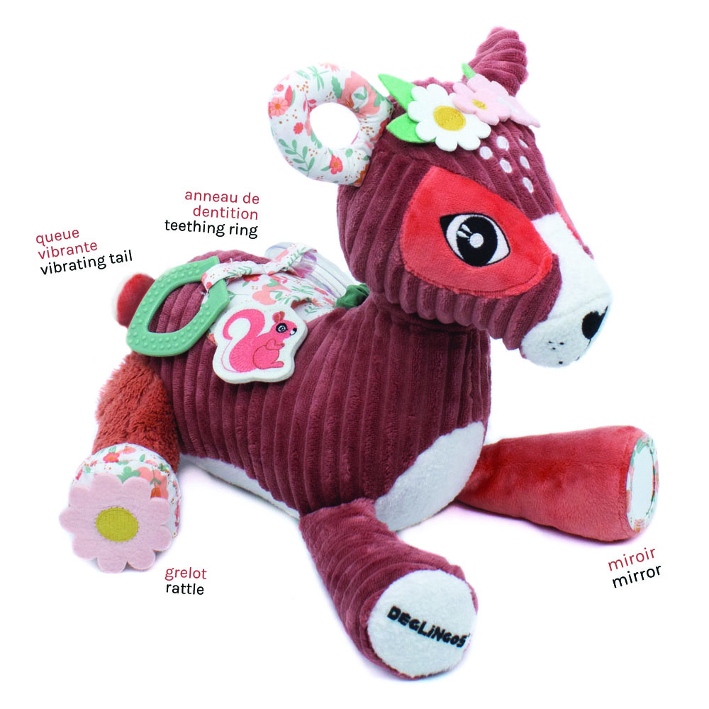 LES DEGLINGOS - Peluche d'activités Melimelos La Biche ROUGE Les Déglingos