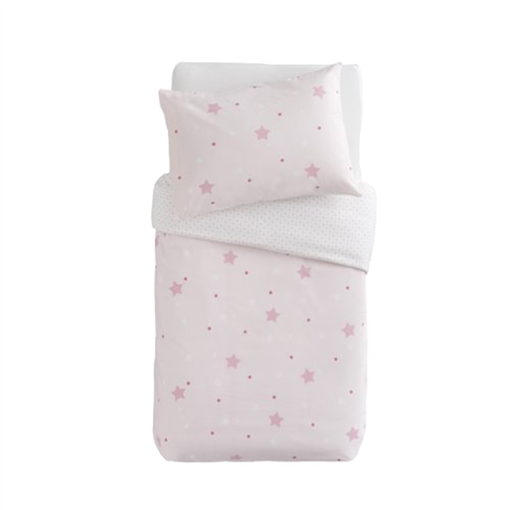 Housse de couette + taie Little stars ROSE Domiva
