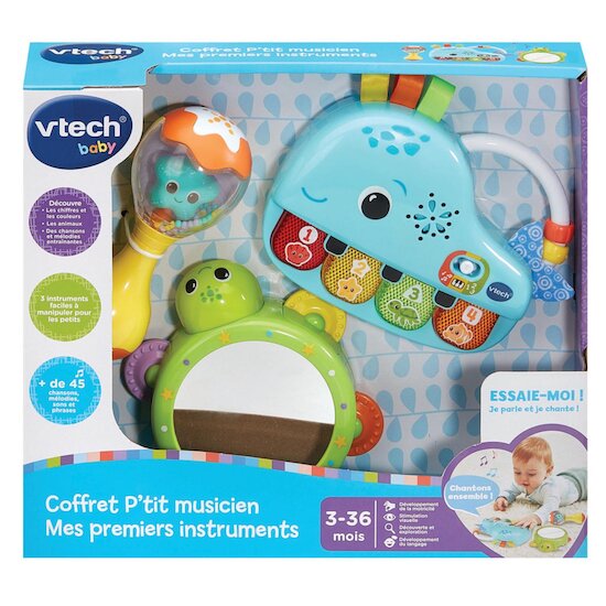 Vtech Baby Coffret p'tit musicien Mes premiers instruments Multicolore  Vtech Baby Coffret p'tit musicien Mes premiers instruments Multicolore
