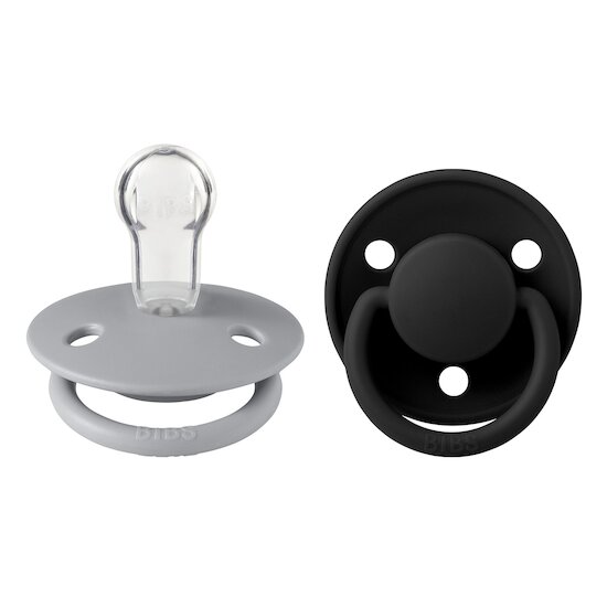 BIBS Tétines De Lux 2 Pack Silicone Cloud/Black 