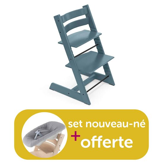 Stokke Chaise haute Tripp Trapp Fjord blue achetée = Newborn set offert  