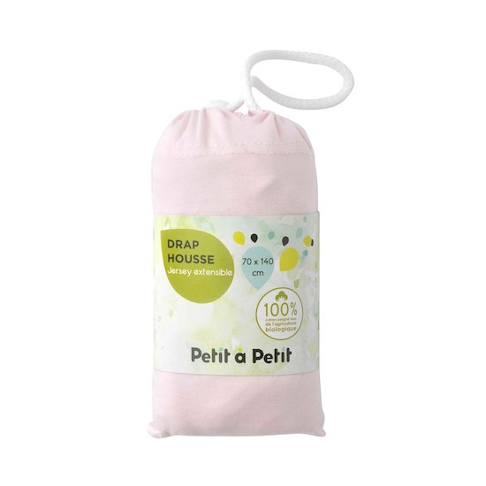 Drap housse jersey bio ROSE Petit à petit