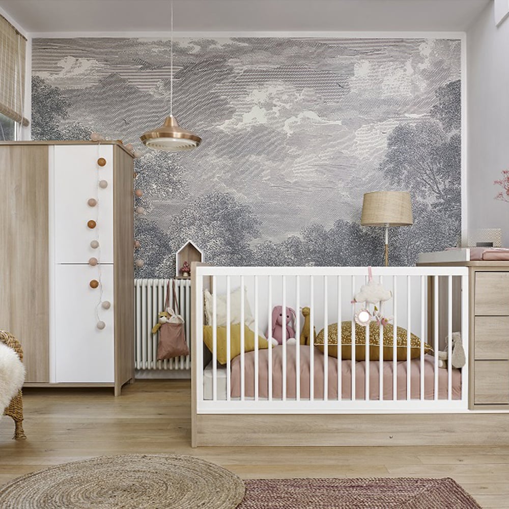 Chambre bébé complète Sacha Du Bocage : lit combiné évolutif 70x140, armoire Galipette