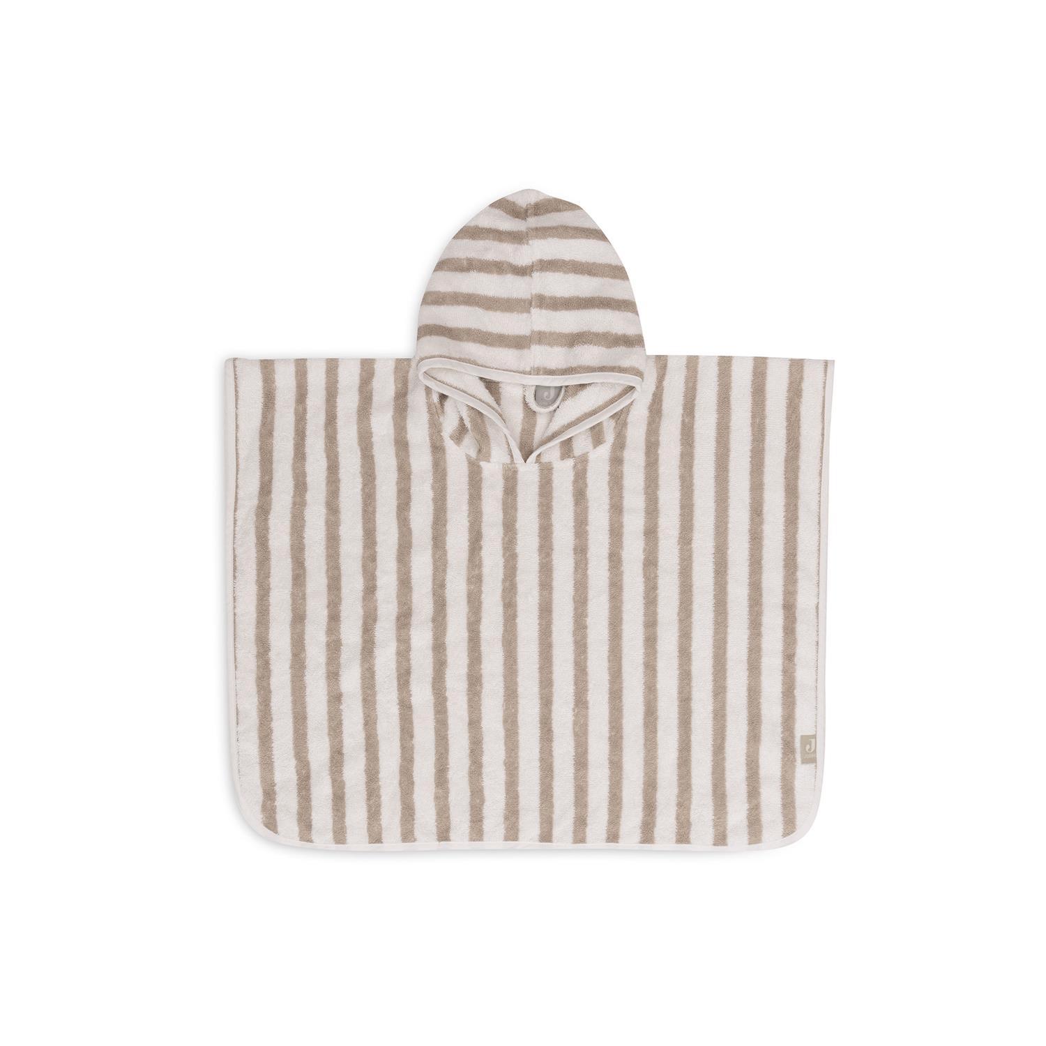 Jollein - Poncho Bain Stripe Éponge  Gots VERT Jollein