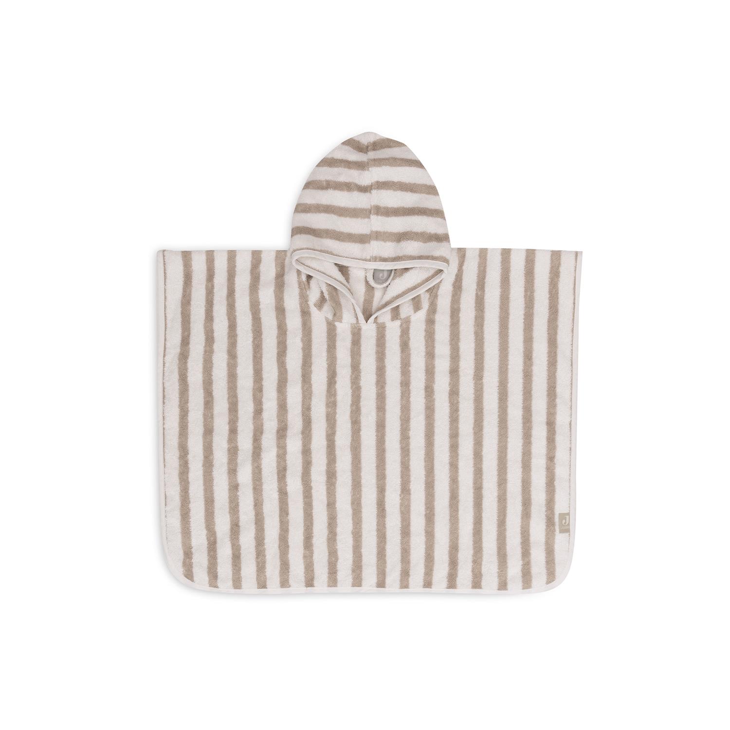 Poncho Bain Stripe Éponge Gots VERT Jollein