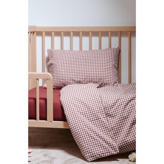 Kadolis Taie d'oreiller Percale de Coton Bio Vichy Vichy Sienne 