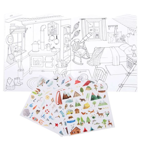 Moulin Roty Cahier stickers L'explorateur Le Jardin du Moulin - 20 pages multicolore  Moulin Roty Cahier stickers L'explorateur Le Jardin du Moulin - 20 pages multicolore