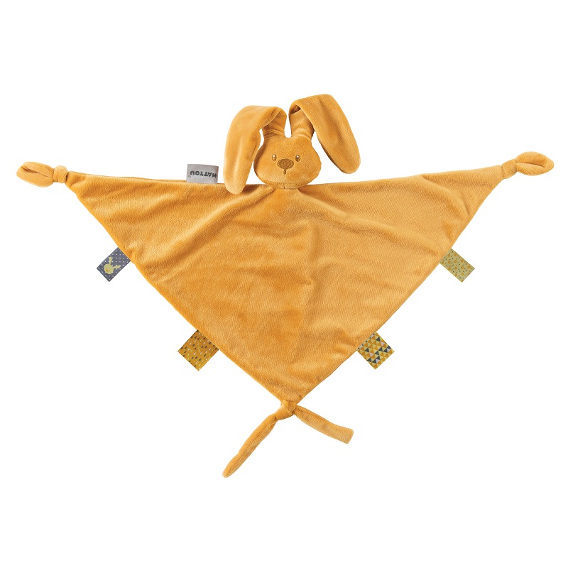 Nattou - Maxi doudou Lapidou en tissu recyclé ORANGE Nattou