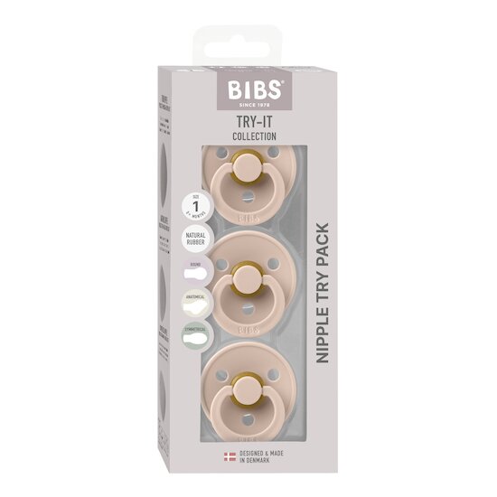 BIBS Tétines Coffret découverte 3 Pack Blush/Blush 0-6 mois