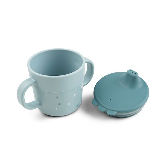 Done by Deer Tasse d'apprentissage happy dots Foodie Bleu 215 ml