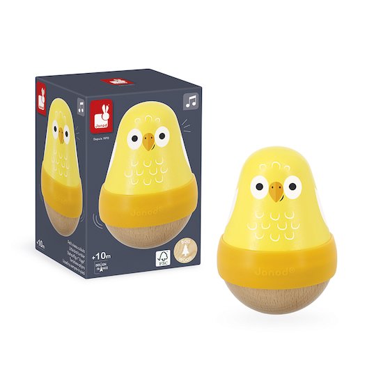 Janod Culbuto lesté Petit oiseau Tropik Jaune  Janod Culbuto lesté Petit oiseau Tropik Jaune