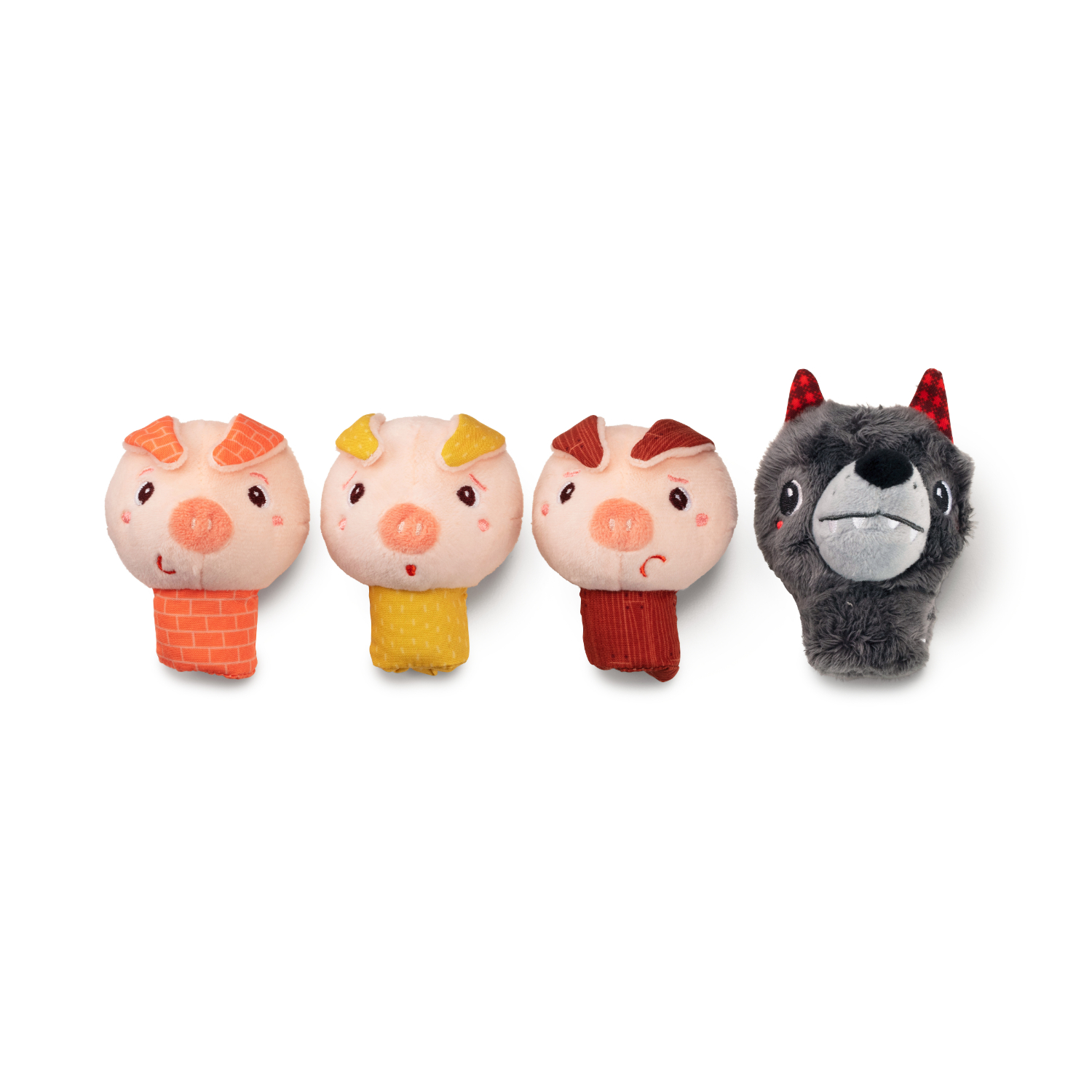 Kaloo - Marionnettes à doigts le loup et les 3 petits cochons MULTICOLORE Lilliputiens