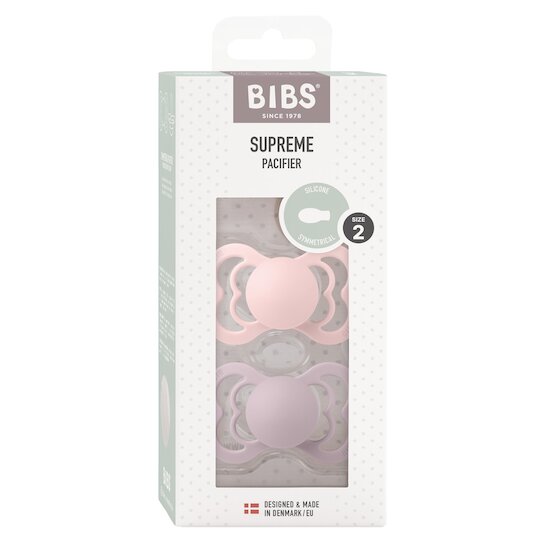 BIBS Tétines Supreme 2 Pack Silicone Blossom/Dusky Lilac 