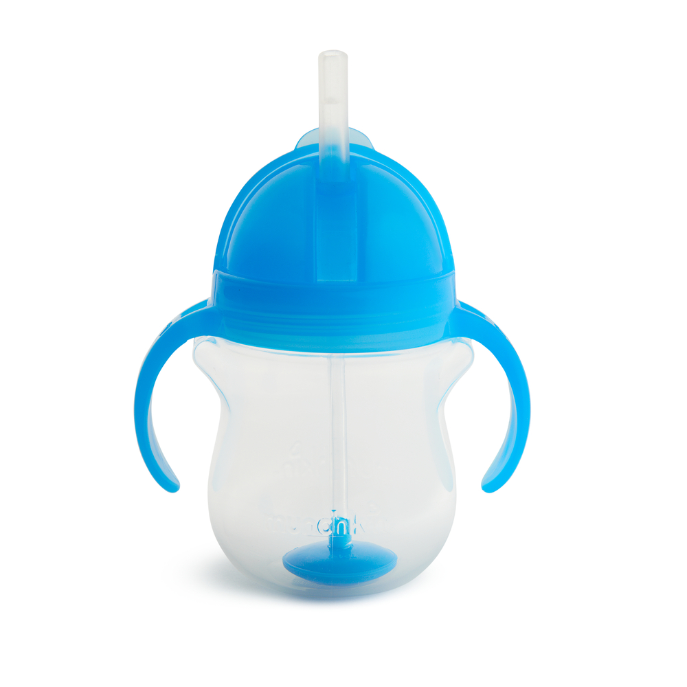 TASSE D'APPRENTISSAGE CLICK LOCK PAILLE LESTEE BLEU Munchkin