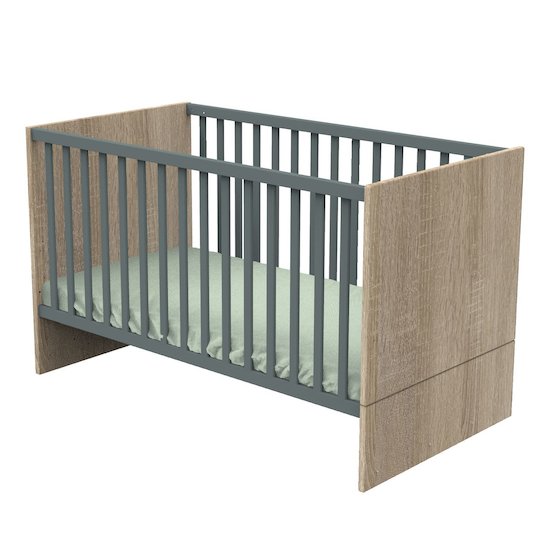 Sauthon Little big bed Nova Chêne Doré - Gris Volcan 70x140 cm