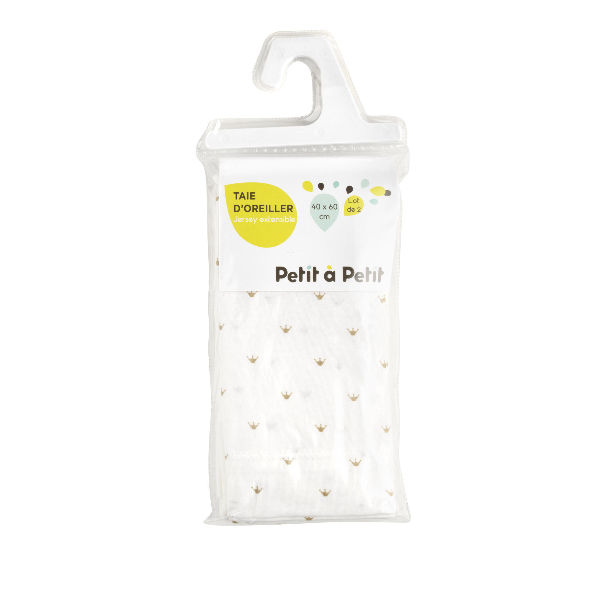 Lot de 2 taies BLANC Petit à petit