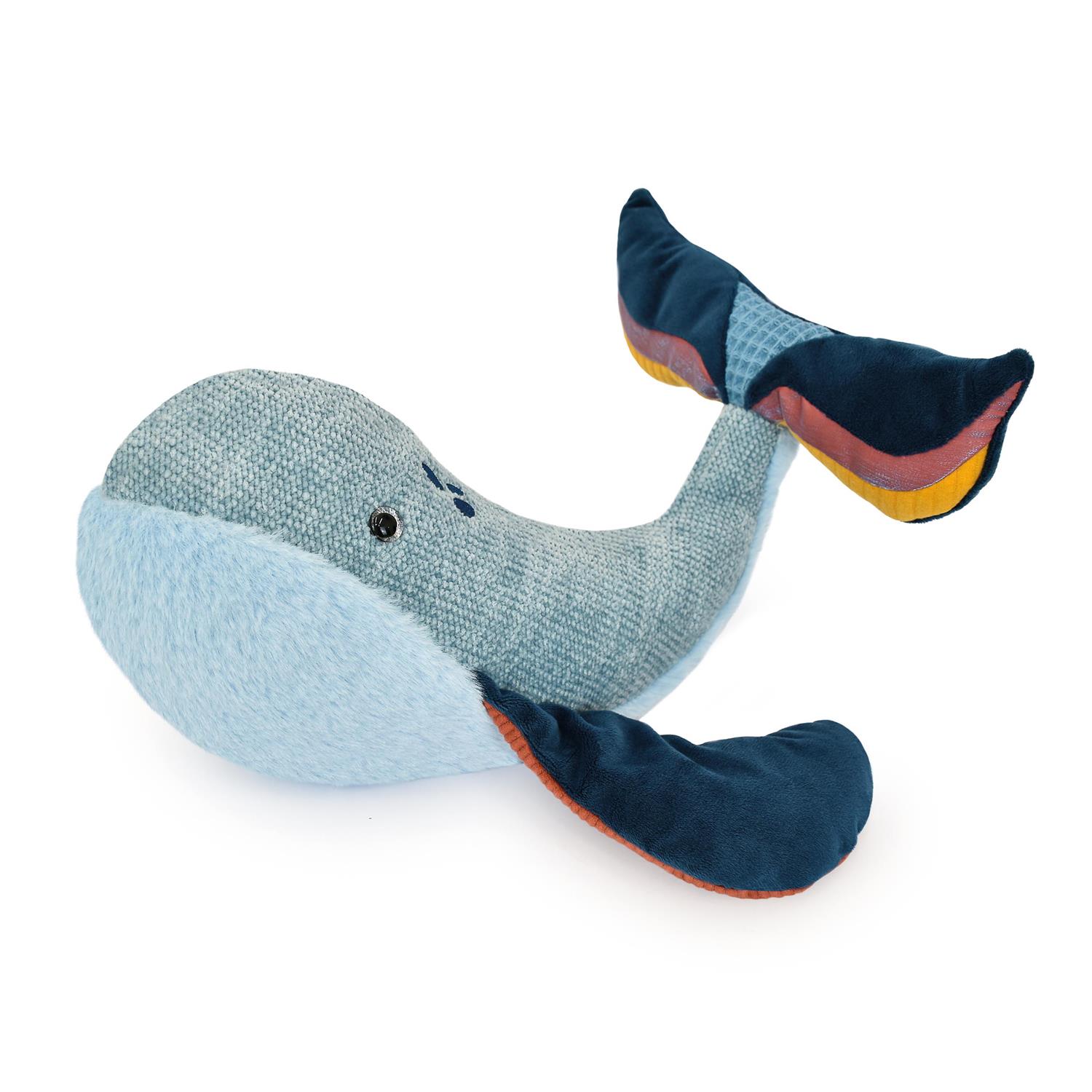Doudou & Compagnie - Peluche trésors marins Baleine BLEU Doudou & Compagnie