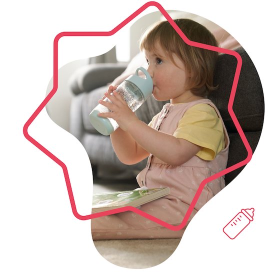 Badabulle Gourde avec paille bleu 350 ml Badabulle Gourde avec paille bleu 350 ml