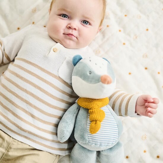 Nattou Peluche Felix le Blaireau Felix et Leo Bleu  Nattou Peluche Felix le Blaireau Felix et Leo Bleu