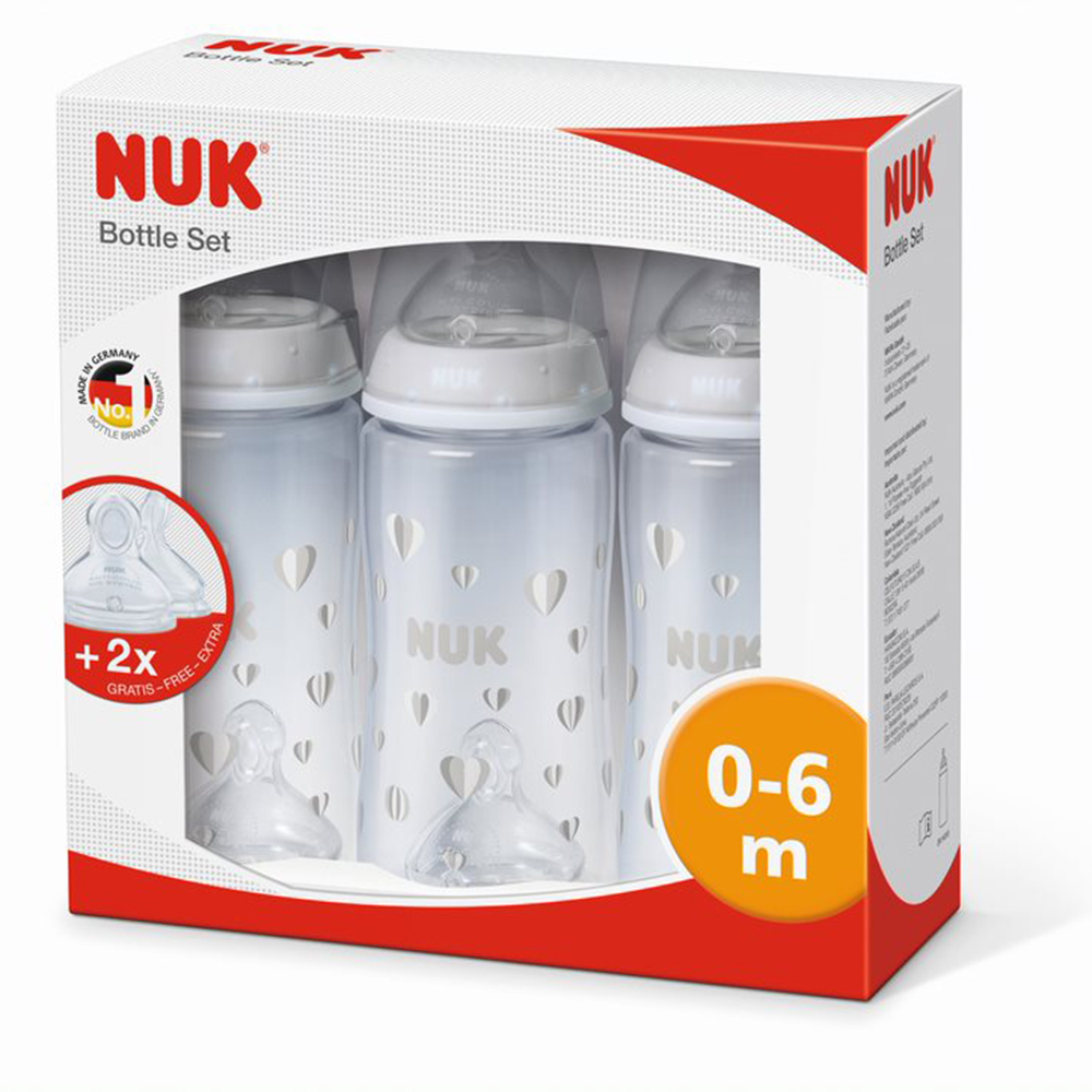 Set FC+ Temperature Control 3 bib et 2 tétines BLANC Nuk