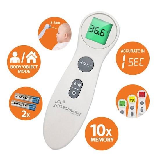 Dreambaby Thermomètre digital infrarouge sans contact Blanc  Dreambaby Thermomètre digital infrarouge sans contact Blanc