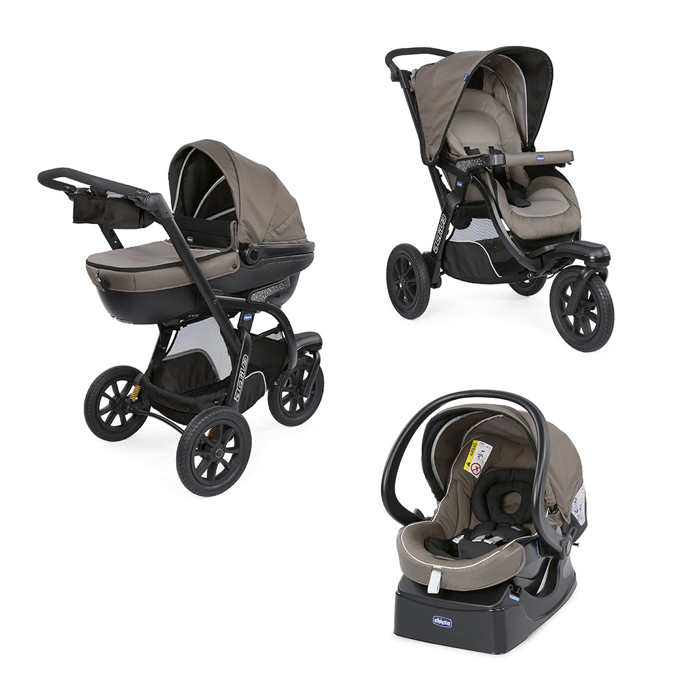 Poussette combinée 3 en 1 Chicco Trio Activ3 + Kit auto –