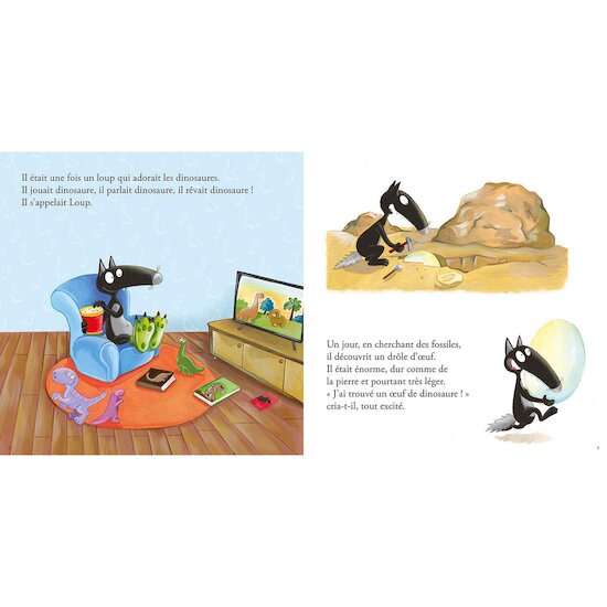 Auzou Livre Le loup qui adorait les dinosaures Multicolore  Auzou Livre Le loup qui adorait les dinosaures Multicolore