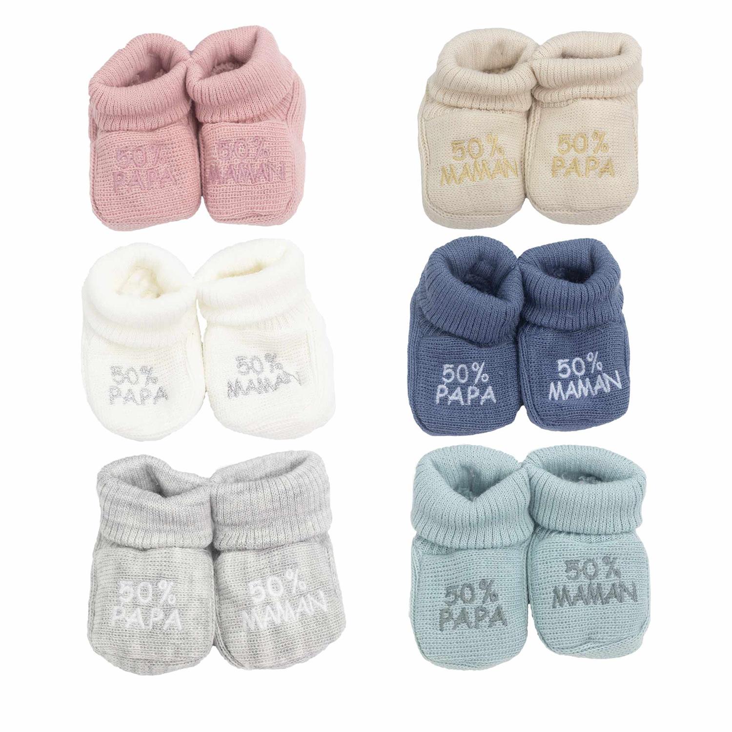 Chaussons 50% Papa 50% Maman MULTICOLORE Trois Kilos Sept