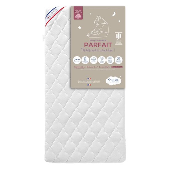P'tit lit Mon P'tit Matelas Parfait déhoussable - blanc  P'tit lit Mon P'tit Matelas Parfait déhoussable - blanc