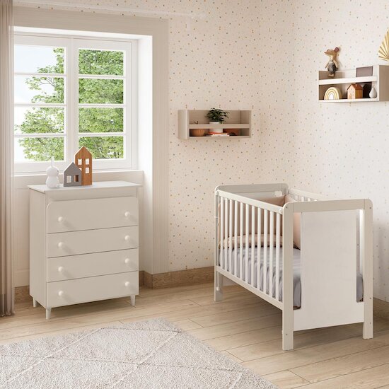 Micuna Lit Bébé Luciana Blanc Taupe Sans Dessin 60x120 cm Micuna Lit Bébé Luciana Blanc Taupe Sans Dessin 60x120 cm