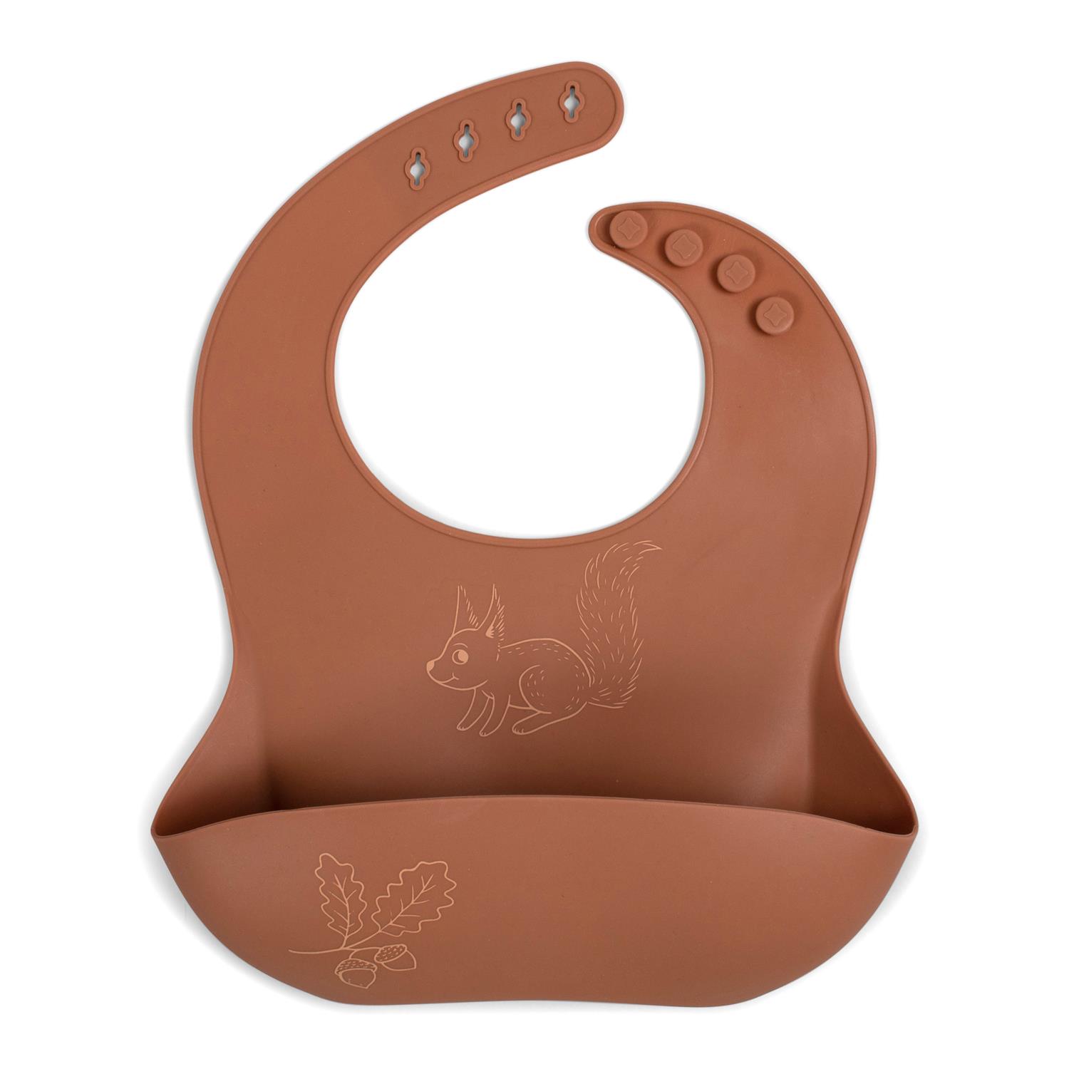 BB & Co - Bavoir silicone imprimé Ecureuil MULTICOLORE BB&Co