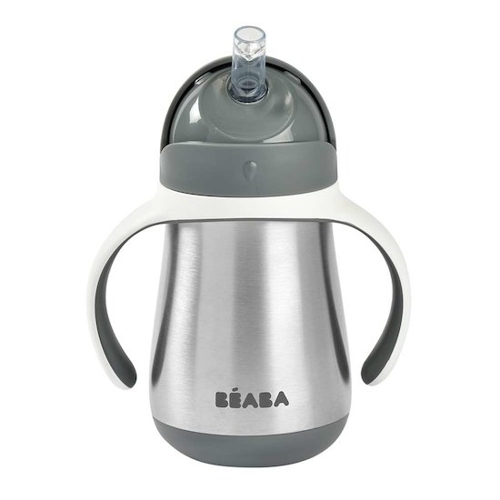 Béaba Tasse paille inox gris minéral 250 ml