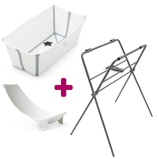 Stokke Pack Flexi bath baignoire + transat de bain blanc + support de baignoire  