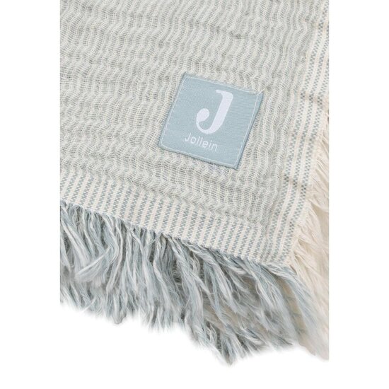 Jollein Couverture Berceau Fringe Stripe Sea Green 75x100 cm Jollein Couverture Berceau Fringe Stripe Sea Green 75x100 cm