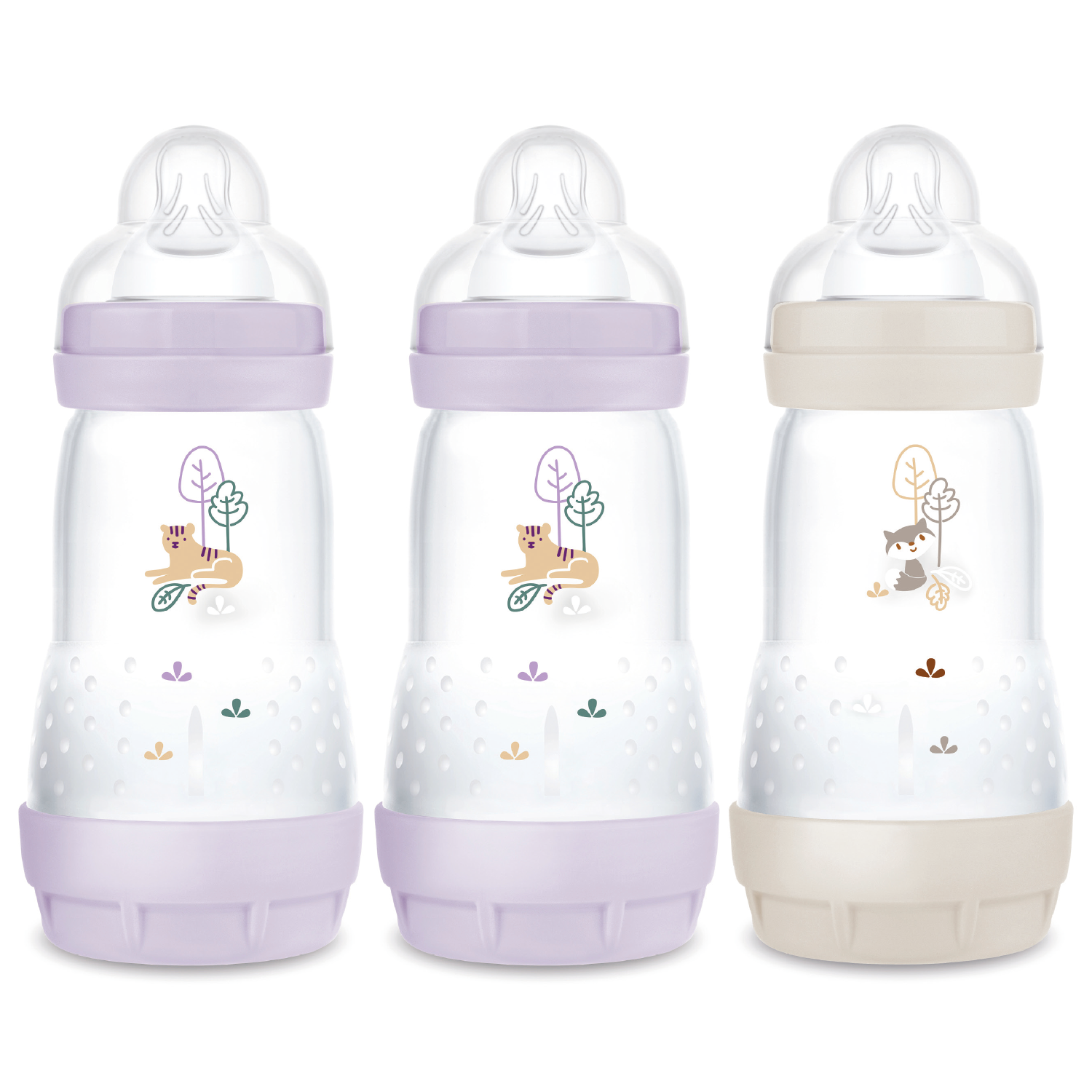MAM - 3 biberons anti-coliques Easy Start VIOLET MAM