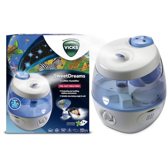 Vicks Humidificateur SweetDreams avec projecteur d'images Blanc 