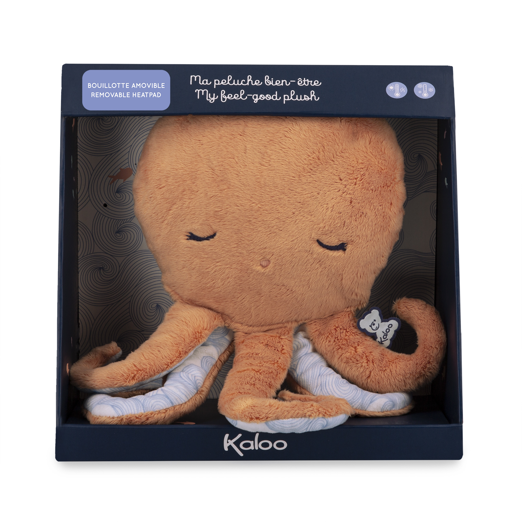 Kaloo - Peluche bouillotte Petit calme ORANGE Kaloo