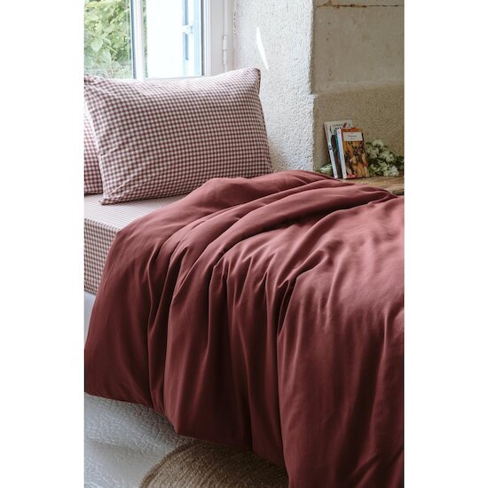 Kadolis Drap housse adulte Percale de Coton Bio Vichy Vichy Sienne  Kadolis Drap housse adulte Percale de Coton Bio Vichy Vichy Sienne