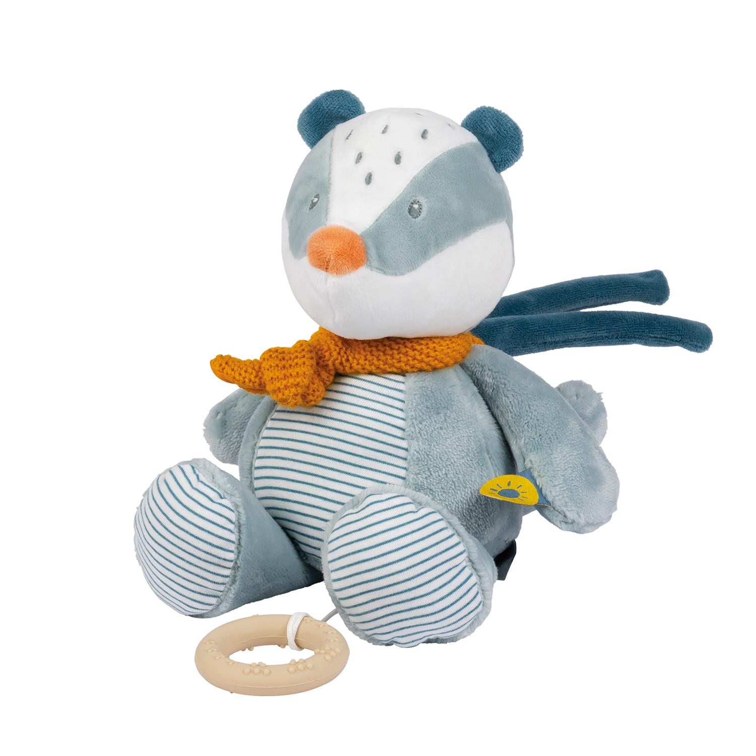 Nattou - Peluche musicale Felix le blaireau Felix et Leo BLEU Nattou