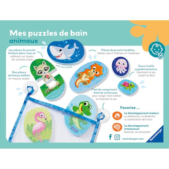 Play+ Mes puzzles de bain Animaux Multicolore  Play+ Mes puzzles de bain Animaux Multicolore