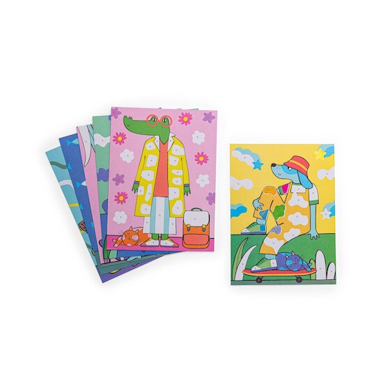 Moulin Roty Cartes fantastiques Les Loufoques Multicolore  Moulin Roty Cartes fantastiques Les Loufoques Multicolore