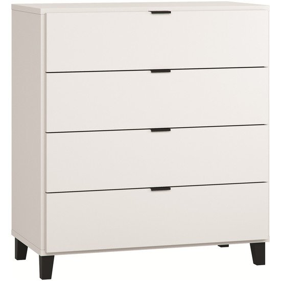 Vox Commode 4 tiroirs Simple Blanc/Noir 