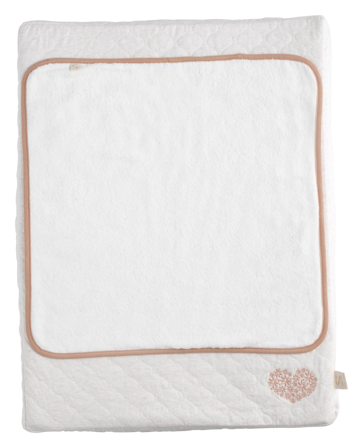 Matelas à langer + Serviette Petit Coeur BEIGE Sauthon